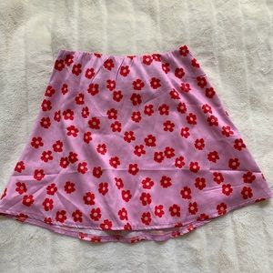 Princess polly pink and red floral mini skirt
